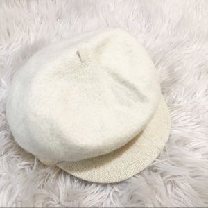 Nine West Wool Newsboy Cap Cream